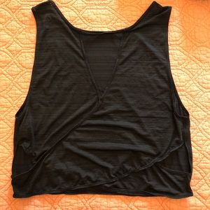 Cross Back Black Workout Top